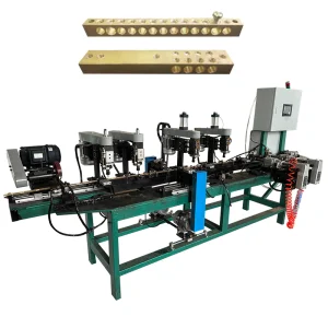 Automatic Cutting Drilling Tapping Machinery Equipment Copper Brass Aluminum Busbar Terminal Power Distribution Block Making Machine