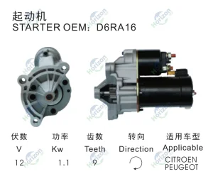 Motor de arranque para Citroen Peugeot