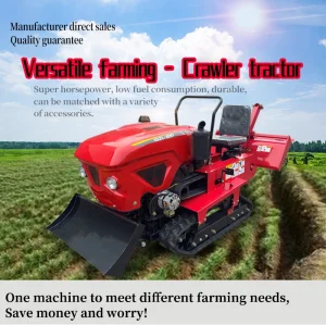 35 Hp Ride-On Crawler Rotary Tiller Tractor With Rubber Crawler