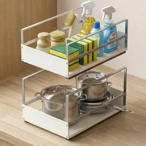 Multi-Tier Pull-out Condiment Storage Basket
