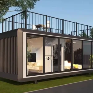 منزل جاهز صديق للبيئة بنظام وحدات مع هيكل فولاذي مستوحى من آبل لتصميم جديد لشقق فندقية