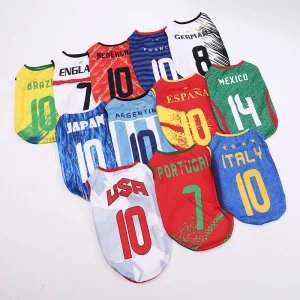 Equipo de fútbol para mascotas, chaleco para perros, ropa de verano, ropa para gatos, estilo ligero