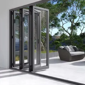 Customized Waterproof Exterior Aluminum Glass Bifold Patio Sliding Bi Folding Door
