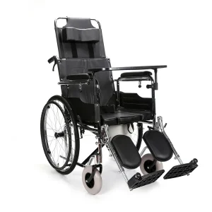 Durable Reclining Wheelchair with Commode and Table for Daily Use