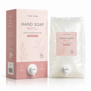 Custom Printed Hand Soap Refill Bag in Box Packaging With Dispensing Valve Liquid Soap Refill Box 5L