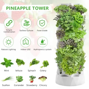 Irrigation &amp; Hydroponics Equipment Farming Vertical Hydroponic Tower Quickly Growing System Aeroponic Garden System with Light