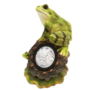 Cheap Frog with lotus pod garden decoration
