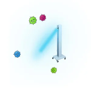 Hotel UV-C Sanitizing Cart for with 100W Lamp for Guest Room Cleaning