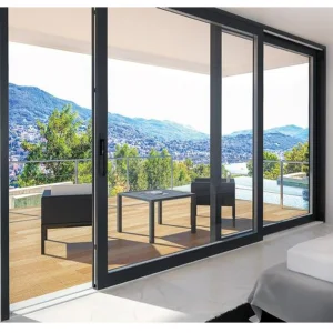 Automatic Aluminum Glass with Screen Double Glass Patio Frameless Sliding Door