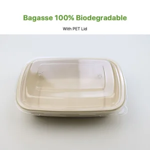 Prato de Papel de Bagaço de Cana-de-Açúcar Descartável para Alimentos e Carnes