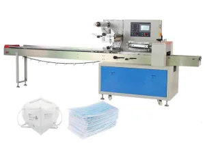 High Speed Full Automatic Medical Non-Woven Cotton/Gauze Bandage Roll Surgical Face Mask Latex Glove Horizontal Packing Machine
