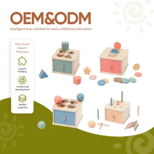 Montessori Wood Coin Box Educational Toy for Infants &amp; Children Color Recognition &amp; Shape Matching Early Education