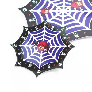 High Quality Melamine Tableware Plate Halloween Spider Web Pattern Dinner Dish