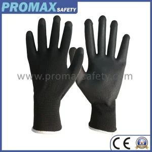 13G ESD Black PU Palm Coated Polyester Nylon Seamless Hand Protection Knitted Liner Anti Static Lightweight Safety Work Working Gloves