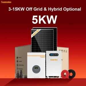 Sunroko off Grid All in One Solar Power System 3000w 5kw 6kw 8kw 10kw Hybrid ODM OEM Solar Energy System for Home Complete