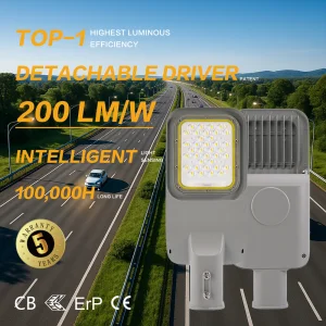 IP66 Waterproof Aluminum Alloy Shoebox LED Parking Lot Light with Detachable Driver and Photocell