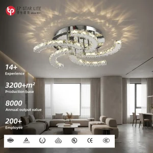 Modern Crystal Ceiling Light Fixtures 5 Arms