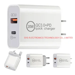 Wholesale Pd 20W Power Adapte Dual Port Mobile Phone Travel Charger Adapter