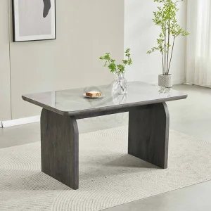 Contemporary Nordic 6 Seat Dining Table Rectangle MDF Villa Homestay Dining Table Nordic Furniture
