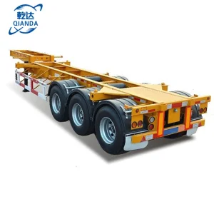 Selling All-New Frame Flat Container Transport Semi Trailer 3 Axle Skeleton for Sale in Africa