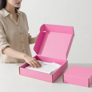 Logo Wholesale Eco-Friendly Recycled Materials Luxury Packaging Printed Clothing Mailer Box Colored Small Corrugated Clothing