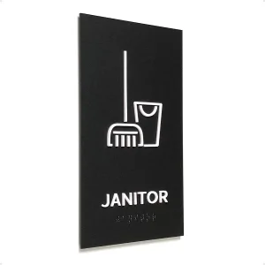 Ada Braille Janitor Closet Door Sign Compliant