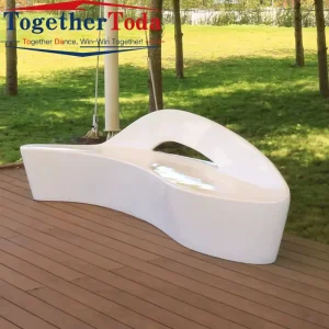 Luxury Furniture Unique Waiting Chair Dolphin Chair Fiberglass Bench for Shopping Mall Garden