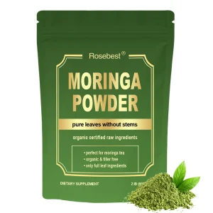 Rosebest China Supplier Wholesale Bulk OEM Private Label Flavoured Organic Pure Moringa Leaf Extract Powder Supplement in Bag