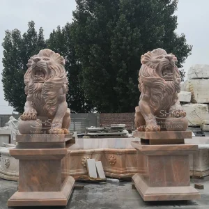 Garden Decorative Western Style Marble Lion Sculpture