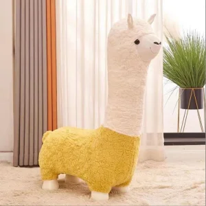 Factory Hot Sale Cute Alpaca Plush Kids Seat Fun Animal Stool Wholesale Kids Stool for Nursery Kindergarten Home Indoor Play Use