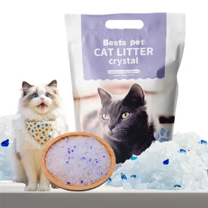 Free Sample Available Cat Sand No Clumping Silica Gel Crystal Color Cat Sand Silica Cat Litter 97%+3% Blue