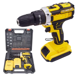 Portable 21V Lithium-Ion Cordless Drill Set Variable Speed Brush Motor Rechargeable Battery Charger 10mm Max Drilling Diameter