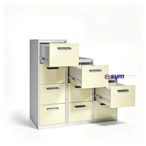 Vertical Steel File Cabinet for A4 Document Storage, High Capacity Metal Office File Organizer with Hanging Rails