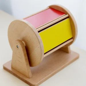 Textile Wooden Spinning Drum Toy