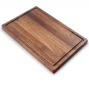 Cutting Board Wood Thick Butcher Chopping Block with Concave Sink