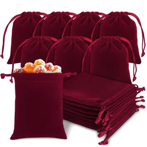 Wholesale Custom Luxury logo Small Velvet Drawstring Bag