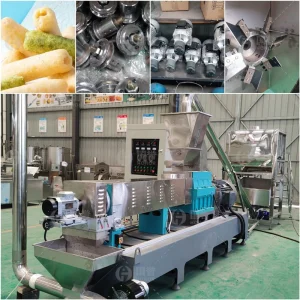 Máquina de Formação de Alimentos Puffados Inteligente Sistema de Produção de Snacks Recheados Totalmente Automatizado Máquina de Fazer Alimentos Puffados com Controle de Precisão