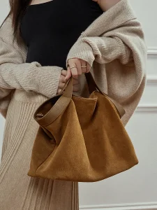 Bolso hobo de ante de mujer
