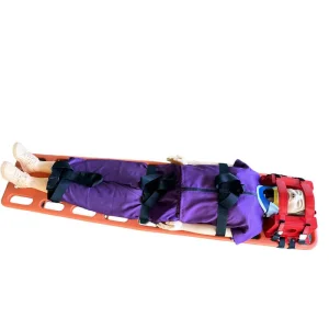 First Aid Backboard with Head Immobilizer Straps Transportable Durable Detachable Water Flotation Immobilization Spine Spinal Board