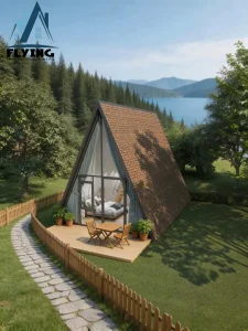 Modern Luxury A-Frame Prefab Villa Fast-Install Steel Structure Triangle House for Resort &amp; Glamping