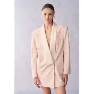 Luxury Manufacturer Shoulder Pad Ironing Beads Design Blazer for Woman Spring Summer Wear Women Suit Blazer Jacket