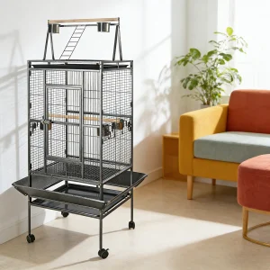 Wholesale Medium Stackable Wrought Iron Bird Cage Animal Pattern Removable Tray Easy Clean for Parakeet Finch Wedding Decor