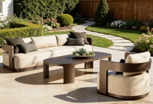 Modern Hotel Outdoor Lounge Sectional Patio Sofa Set Aluminum