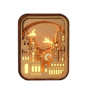 Wooden City Light and Shadow Lamp