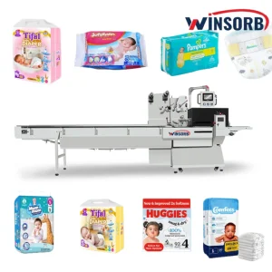 Máquina de Embalagem Horizontal de Fluxo para Fraldas Higiênicas