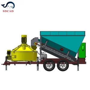 50m3/H Planetary Mixer Semi Mobile Concrete Batching Plant
