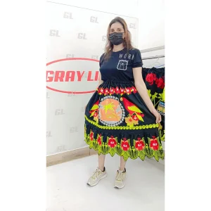 2026 Summer Casual Long Skirt for Women Cotton Eyelet Beach Maxi Skirt