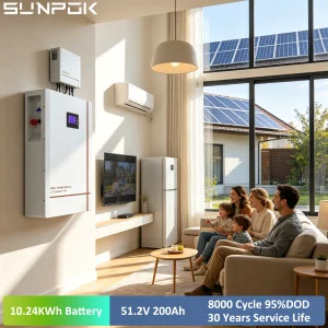 Sunpok Split Hybrid Grid Solar Wall-Mounted Home Storage Battery