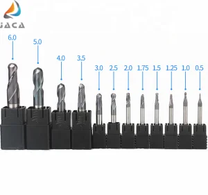 R0.5-12.5mm Ball Nose End Mill/2-4 Flutes Carbide Milling Cutter for Steel