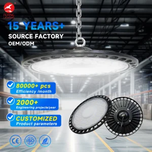 Industrial High Bay Lighting OEM&amp;ODM IP44 100w 150w 200w Aluminum Light Pendant UFO for Lights Warehouse Fixture 2-Year Warranty